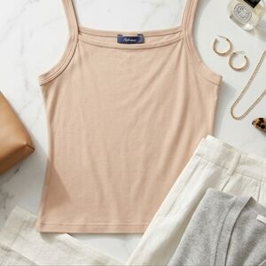 Reitmans Square Neck Camisole Minimalist Neutral Layering Tank Top Nude Beige L